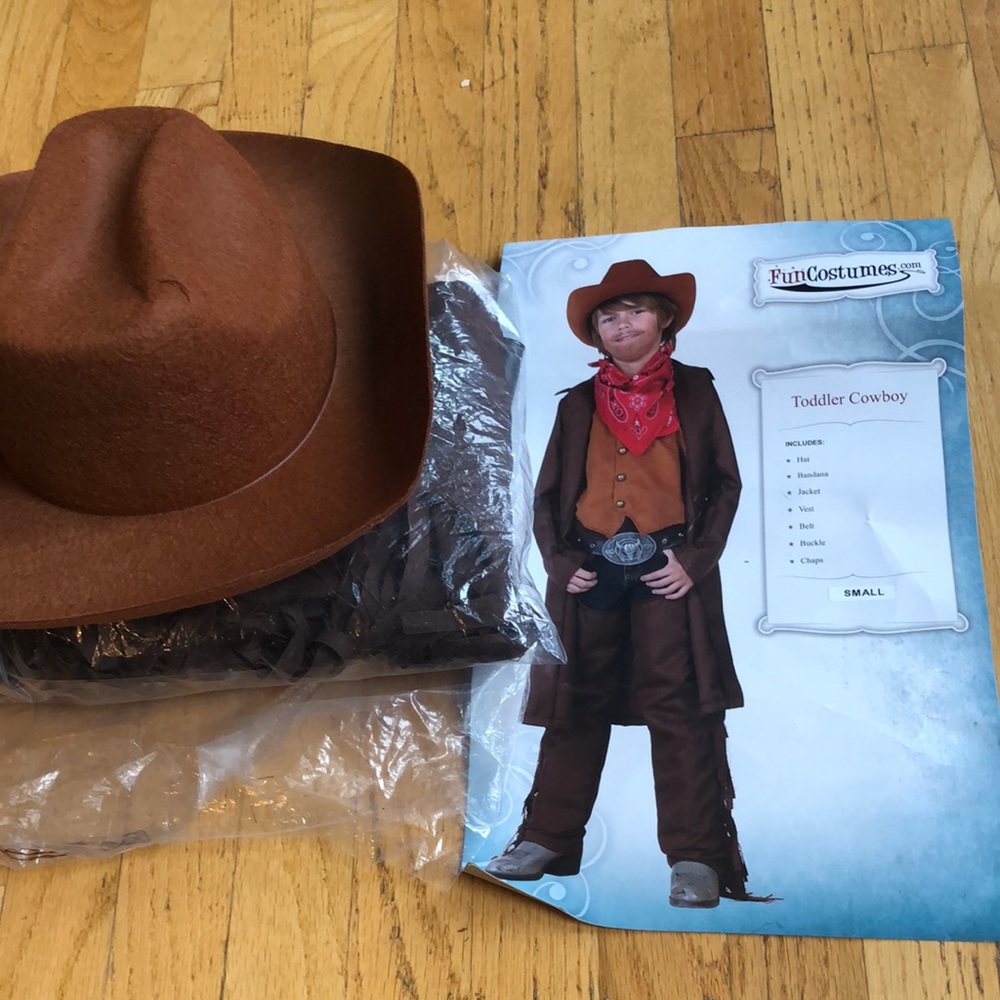 Size small boy cowboy costume